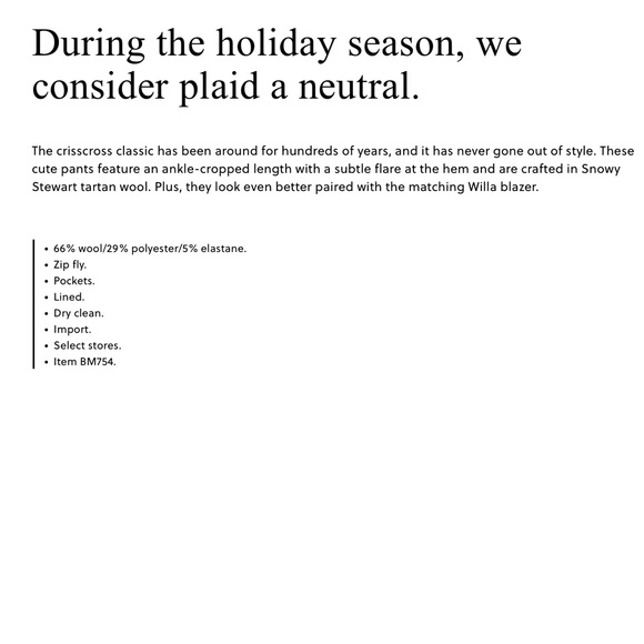 JCREW WILLA CROPPED FLARE PANT STEWART TARTAN SZ 8 NWT - Picture 6 of 6